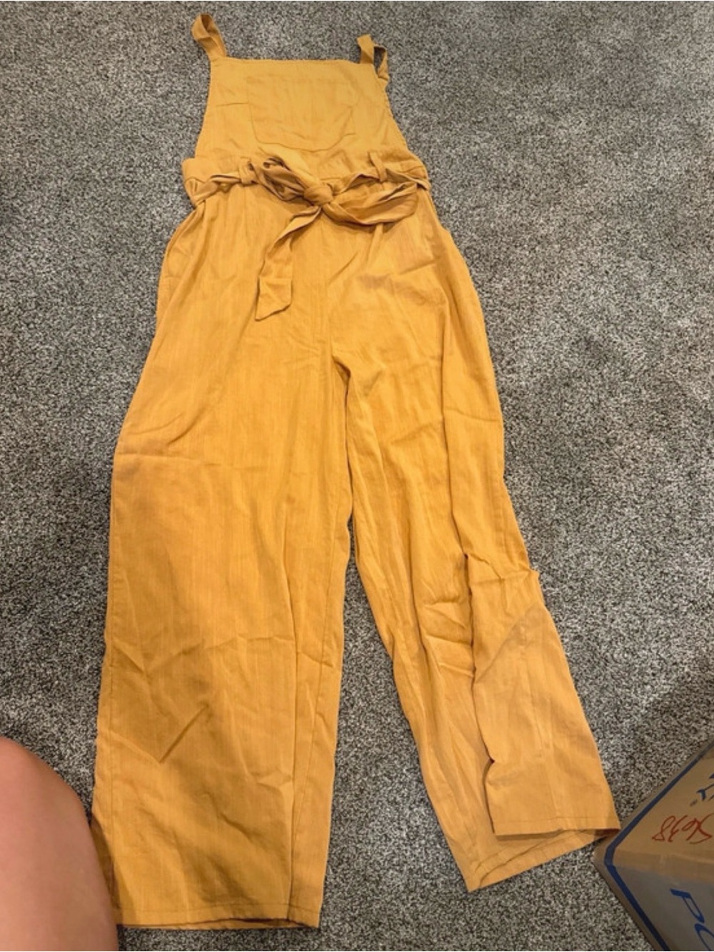 Mustard Tie-Waist Wide-Leg Jumpsuit